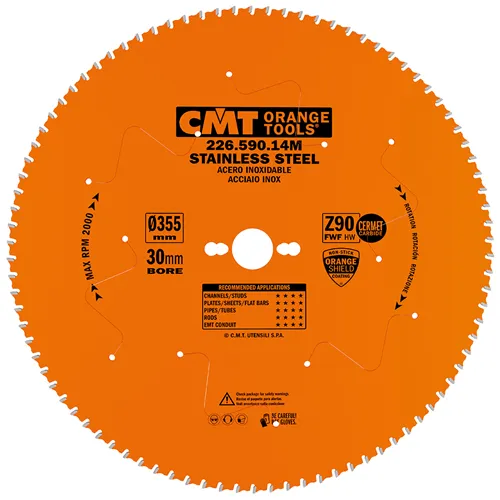 CMT Xtreme Piła przemysłowa do stali nierdzewnej - D355x2,2 d30 Z90 HW