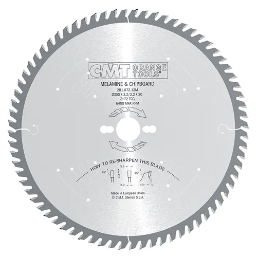 CMT XTreme Piła do laminatów oraz płyty wiórowej - D250x3,2 d30 Z60 HW