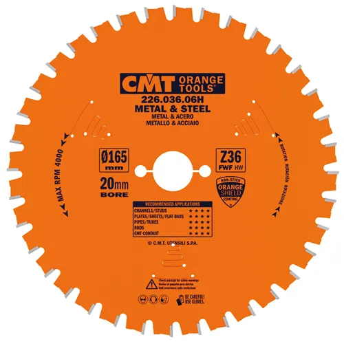CMT Industrial Piła do cięcia stali - D165x1,5 d20 Z36 HW