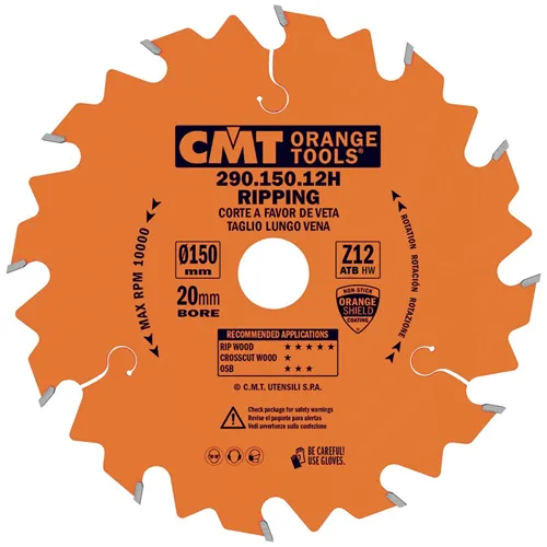 CMT Orange Piła do cięcia wzdłużnego - D160x20 Z12 HW
