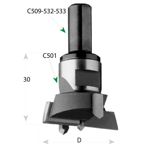 CMT C501 Nakładka wymienna wiercąca - D30 L30 HW L