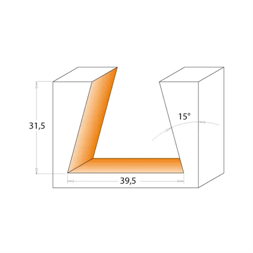 CMT Frez do połączeń na „jaskółczy ogon” - 15° D39,5x31,5 S=M12x1 HW