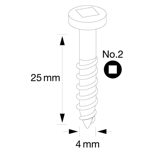 IGM Pocket Hole Wkręty - 4x25mm, gruby gwint, główka walcowa, 500 szt.