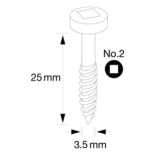 IGM Pocket Hole Wkręty - 3,5x25mm, drobny gwint, główka walcowa, 500 szt.