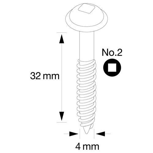 IGM Pocket Hole Wkręty - 4x32mm, drobny gwint, główka talerzowa, 300 szt.