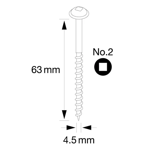 IGM Pocket Hole Wkręty - 4,5x63mm, gruby gwint, główka talerzowa, 100 szt.