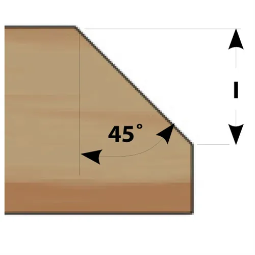 IGM M109 Frez kątowy z łożyskiem - 45° D32,2x11,34 L62 S=8 HW