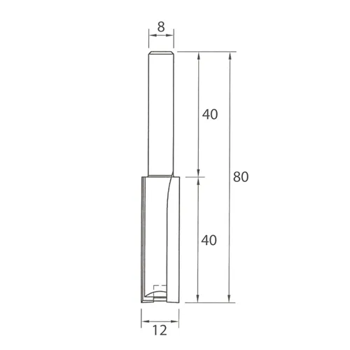 IGM M110 Frez do rowków z wkręcanym ostrzem - D12x40 L80 S=8 HW