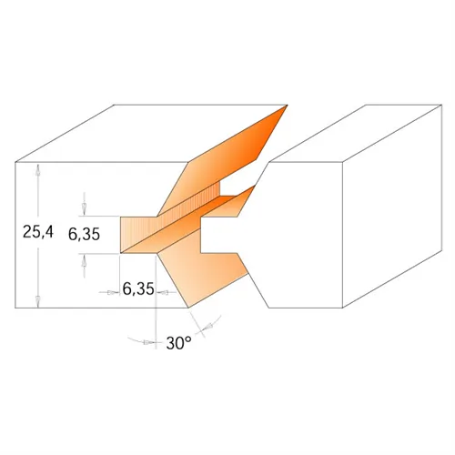 IGM M955 Zestaw frezów do łączeń 60 stopni - D40 I25,4 A30° S=12 HW (Używane)
