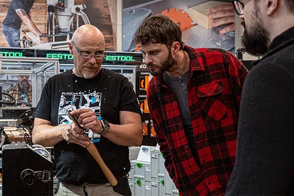 Jiří Hurych prowadził otwarty warsztat tokarski na Festool Roadshow w IGM